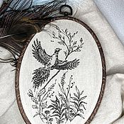 Для дома и интерьера handmade. Livemaster - original item Interior elements: embroidery in embroidery frame hanging 