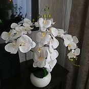 Искусственная орхидея в керамическом кашпо