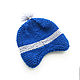 Order Children's hats: for a boy, blue and gray, for 3-6 months. babyshop. Livemaster. . Baby hat Фото №3
