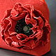 Order Cosmetic bag 'Red poppy' (red suede). Inessa Tche. Livemaster. . Beauticians Фото №3
