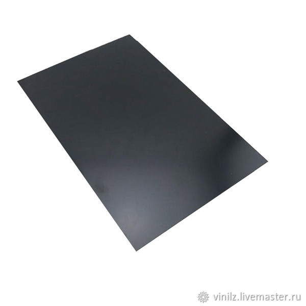 Пластик черный, матовый, 100х70 см, 0.5 мм, непрозрачный, ПП, Элементы для скрапбукинга, Рыбинск,  Фото №1