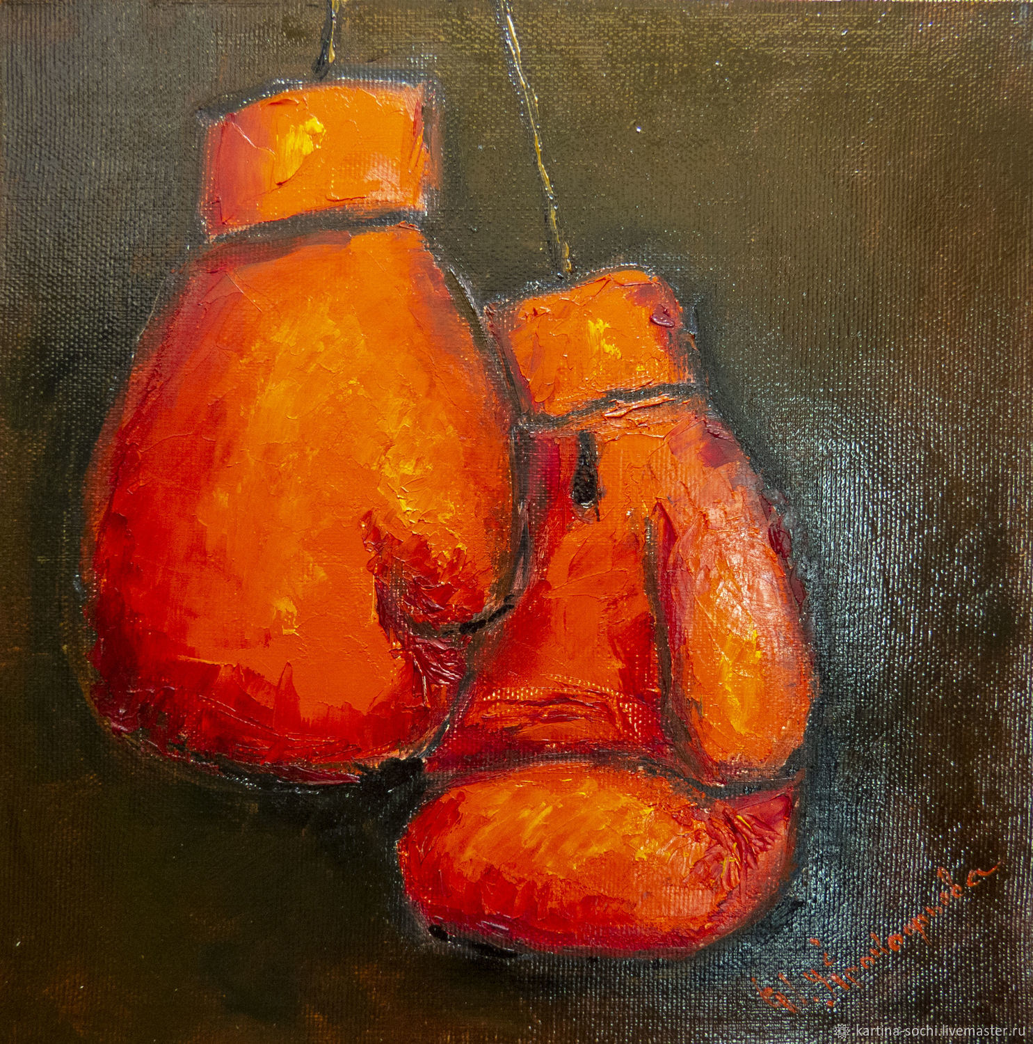 A gift to an athlete Painting boxing gloves купить на Ярмарке