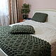 Knitted Khaki plaid for the foot of the bed and removable pillow covers. Bedspreads. komarovanata. My Livemaster. Фото №5