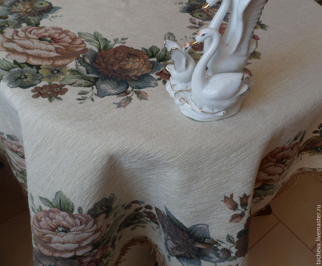 Скатерть овальная с бахромой – купить на Ярмарке Мастеров – AL8ENRU ...