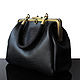 Black leather bag, women's bag, leather bag, Valise, Bordeaux,  Фото №1