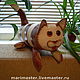 Кот-валик из натуральной кожи. Игрушки. Mari-master-gioia. Ярмарка Мастеров.  Фото №4