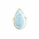 Larimar ring, large ring with a stone, blue ring with larimar. Rings. Irina Moro. My Livemaster. Фото №4