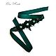 Belt sash Emerald flowers in suede and leather with embroidery, Belt, Kursk,  Фото №1