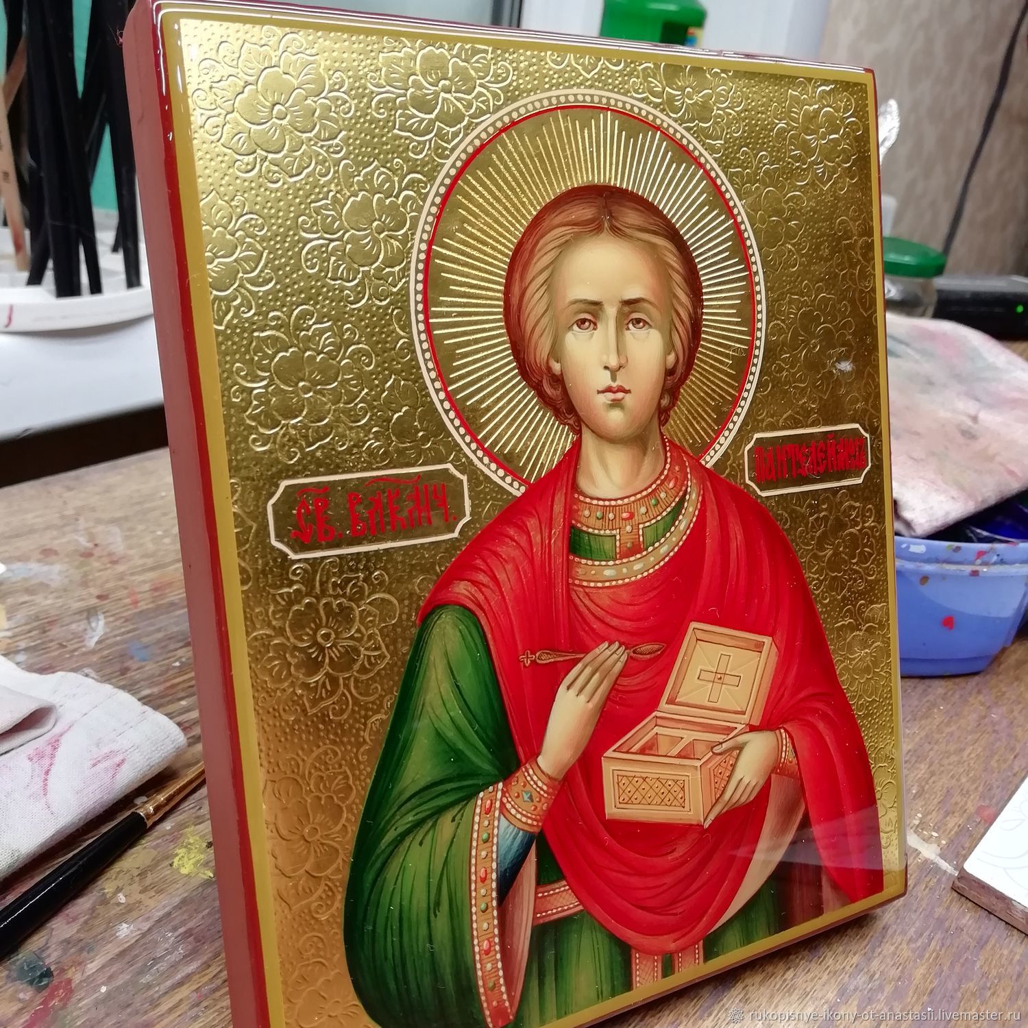 Икона: Святой Пантелеймон в интернет-магазине Ярмарка Мастеров по цене ...