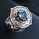 Серебряное кольцо с голубым топазом, Кольца, Севастополь,  Фото №1