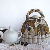 Посуда handmade. Livemaster - original item The warmer kettle on. Mustard, linen wedding, for interior. Handmade.