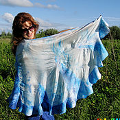 Аксессуары handmade. Livemaster - original item Large felted tippet shawl poncho 