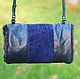 Order Clutch bag hand made of suede and leather with fur lambskin Dark blue. Katorina Rukodelnica HandMadeButik. Livemaster. . Clutch Фото №3