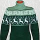 A reindeer sweater and knitted Norwegian ornament (green). Sweaters. SweaterOK. Online shopping on My Livemaster.  Фото №2
