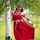 Linen circular red sundress. Costumes3. Slavyanskie uzory. My Livemaster. Фото №4