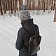 Рюкзак Black Daypack mini (Черный рюкзак из натуральной кожи). Рюкзаки. vilok_leather. Интернет-магазин Ярмарка Мастеров.  Фото №2