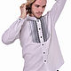Мужская рубашка "Шопот" белая. Народные рубахи. Etno Moda. Интернет-магазин Ярмарка Мастеров.  Фото №2