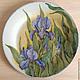 porcelain dish with Irises, Plates, Zaoksky,  Фото №1