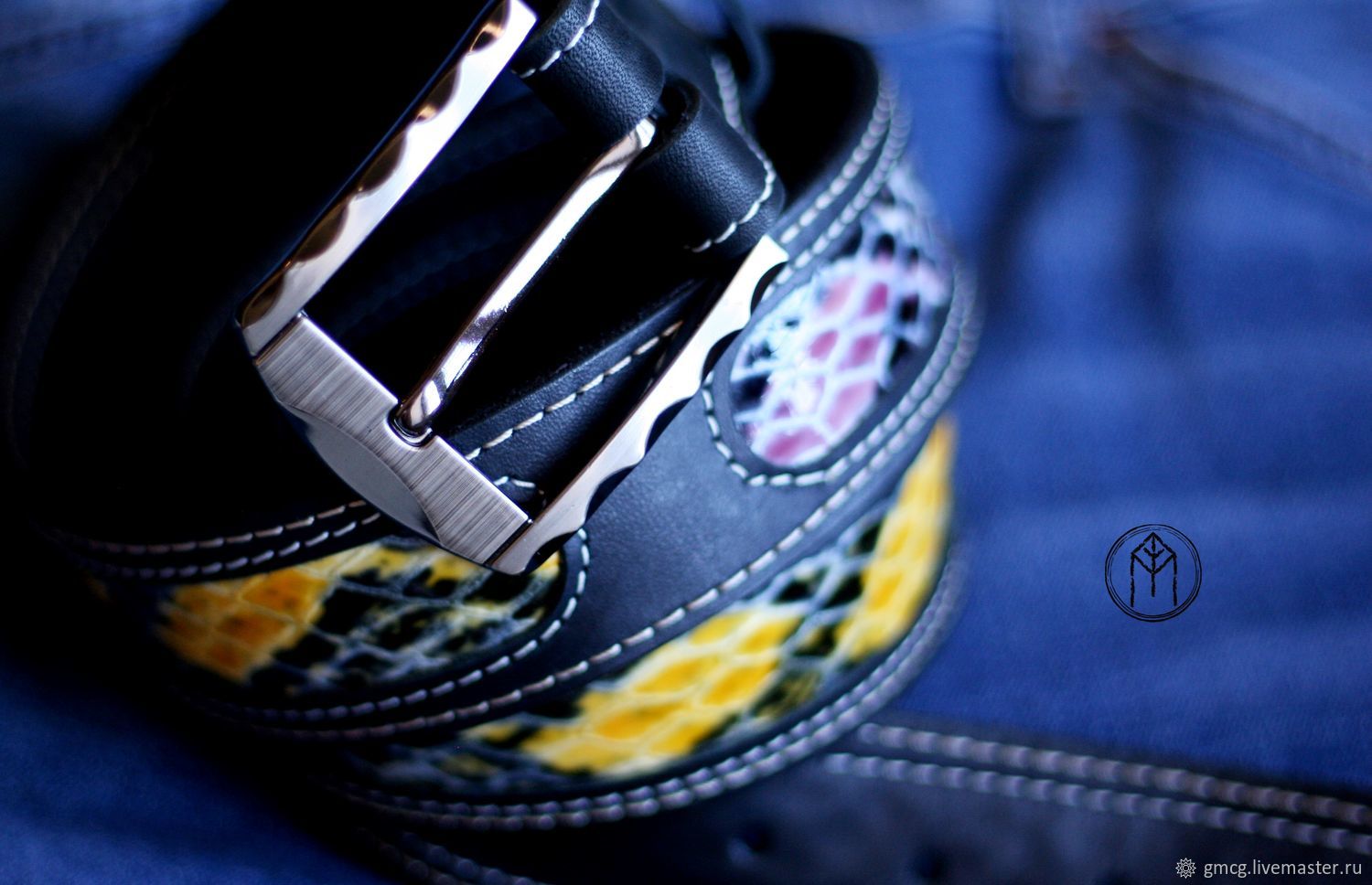  Classic leather belt 'Snake', Straps, Tolyatti,  Фото №1