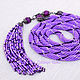 handmade jewelry. Lariat Purple twilight harness beaded. jewelry from gold fish. fair masters
