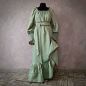 Одежда handmade. Livemaster - original item Loose linen dress with Bishop`s sleeve. Handmade.