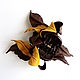 Little crab hairpin for a bunch of Sun in Chocolate yellow brown, Hairpins, Moscow,  Фото №1