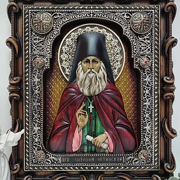 Картины и панно ручной работы. Ярмарка Мастеров - ручная работа Икона Антоний Оптинский. Handmade.