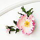 Decoration of leather Rosehip painted. Brooch, rim, or clip, Brooches, Bobruisk,  Фото №1