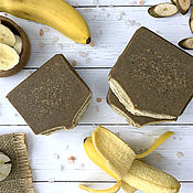 Косметика ручной работы handmade. Livemaster - original item Natural soap on the pulp of fruits Banana in chocolate. Handmade.