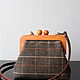 Brown tweed Bag on a wooden clasp with a strap. Clasp Bag. Olga'SLuxuryCreation. My Livemaster. Фото №6
