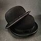 Black felt bowler hat 'knight' with a bow, Hats1, St. Petersburg,  Фото №1