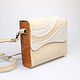 Wooden bag, leather and wood Waves & Baked Milk Bag, Tablet bag, Dubna,  Фото №1
