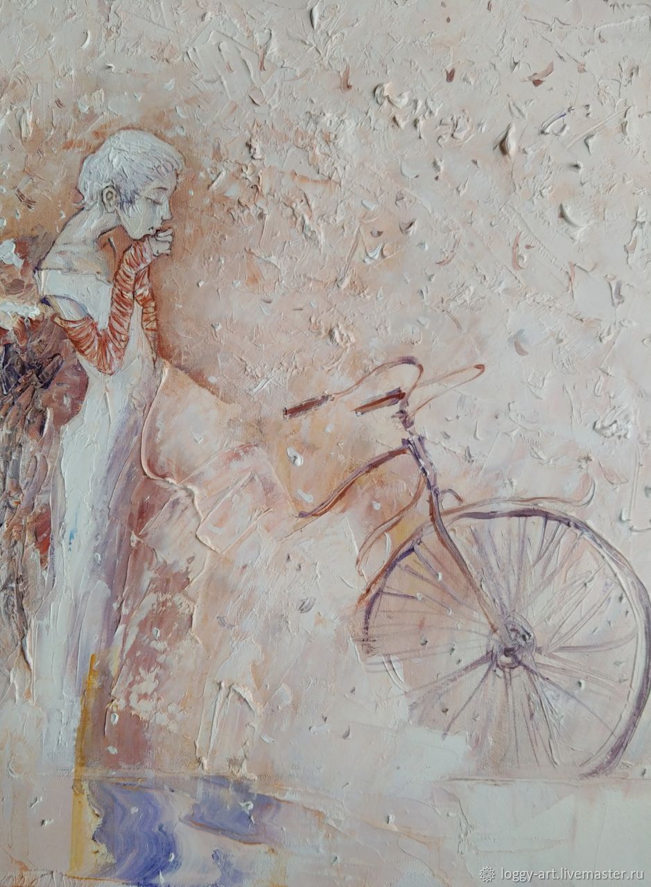 Картина  маслом девушка ангел с крыльями "Осень. Молитва.", Картины, Астрахань,  Фото №1