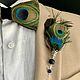 Order Bow tie and boutonniere with peacock and rooster feathers. GooseTie. Bow tie feathers. Livemaster. . Butterflies Фото №3