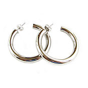 Украшения handmade. Livemaster - original item Large Ring Earrings, Massive Silver ring Earrings. Handmade.