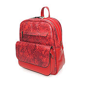 Сумки и аксессуары handmade. Livemaster - original item Backpacks: Leather Women`s Red Sharon Mod Backpack Bag. CP29-492. Handmade.
