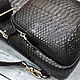 Men's sling bag, made of genuine python leather, in black. Crossbody bag. SHOES&BAGS. My Livemaster. Фото №5