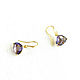 Purple earrings, purple stone earrings, lilac earrings, Earrings, Moscow,  Фото №1