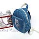 Copy of Backpack denim female Owl. Backpacks. Handmade shop. Online shopping on My Livemaster.  Фото №2