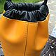 Тубус, рюкзак кожаный женский желтый черный, сумка на плечо желтая. Рюкзаки. TwinSkin. Ярмарка Мастеров.  Фото №4