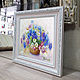 A picture with cornflowers, daisies, A delicate bouquet of flowers in a basket, Pictures, Sochi,  Фото №1