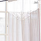 Flora linen curtains with transparent insert and embroidery, Curtains1, Orel,  Фото №1