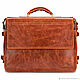 Leather briefcase 'Aramis' (red antique). Brief case. Russian leather Guild. Online shopping on My Livemaster.  Фото №2