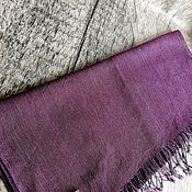Scarves: Handmade woven scarf made of Italian yarn linen cashmere