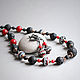 Колье и серьги "ДАКОТА" lampwork, серебро, коралл, комплект, бусы. Колье. Юлия ЛЕТНИКОВА украшения JLjewelry. Интернет-магазин Ярмарка Мастеров.  Фото №2