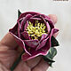 Hellebore Purple leather Brooch. Brooches. medwedkoLeather. My Livemaster. Фото №5
