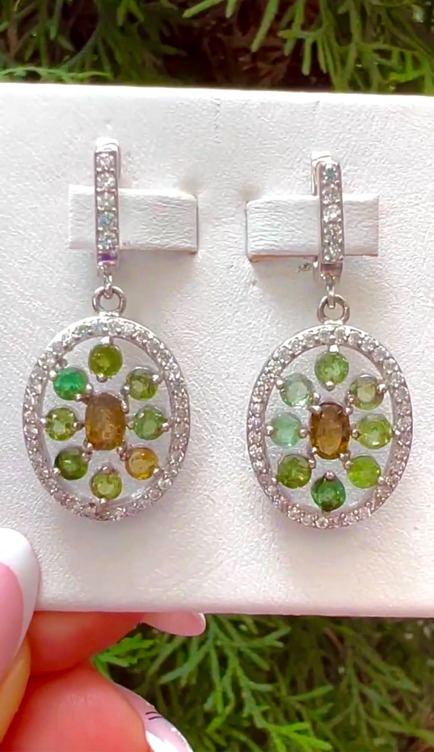 Серьги серебряные с турмалинами купить в интернет-магазине Ярмарка ...