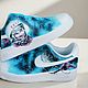 Кроссовки белые Nike Air Force 1 унисекс, кастом,космос ручная роспись. Кроссовки. Olgavolgoart. Роспись одежды и обуви. Кастом. Ярмарка Мастеров.  Фото №7