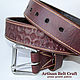 Кожаный ремень ручной работы с пряжкой Al Stohlman от Artisan Belt Craft