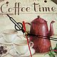 wooden decoupage table wall round clock coffee original inexpensive gift for home kitchen interior decoration useful gift for mom wife, sister, coffee lover to coffee lover
